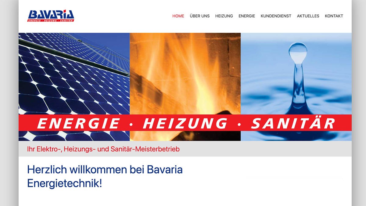 Screenshot Website Bavaria Energietechnik