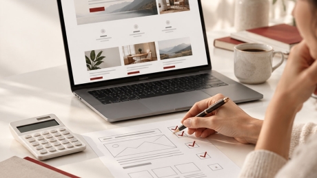 Schreibtisch Taschenrechner Website ausrechnen