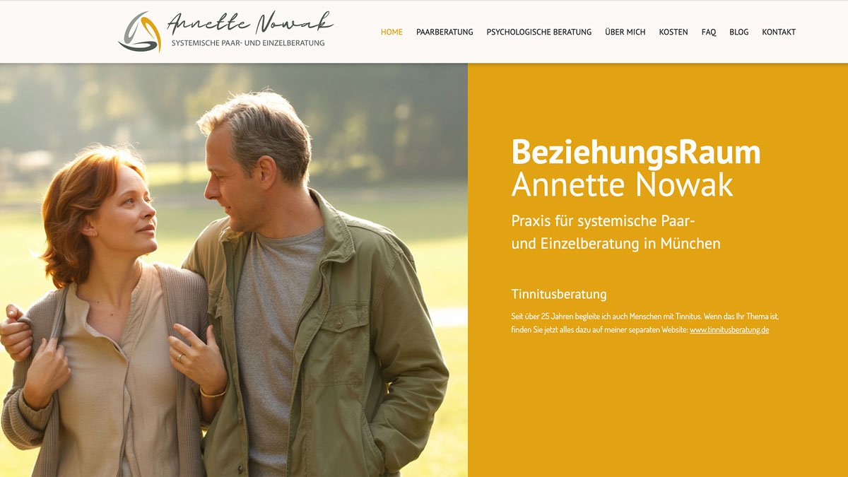 Screenshot der Website von Annette Nowak