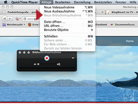 Screenshot Bildschirmaufnahme