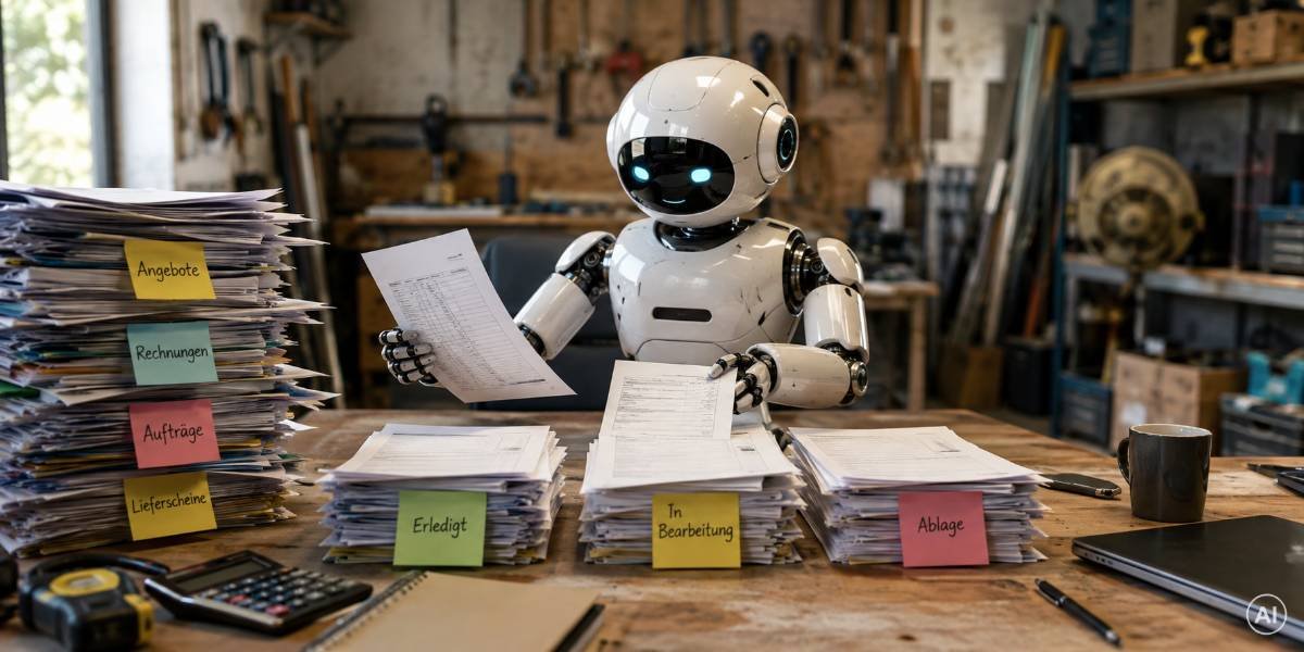 KI Roboter räumt Schreibtisch auf