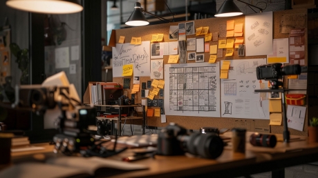 Pinwand mit vielen PostIt Zetteln zur Ideenfinung