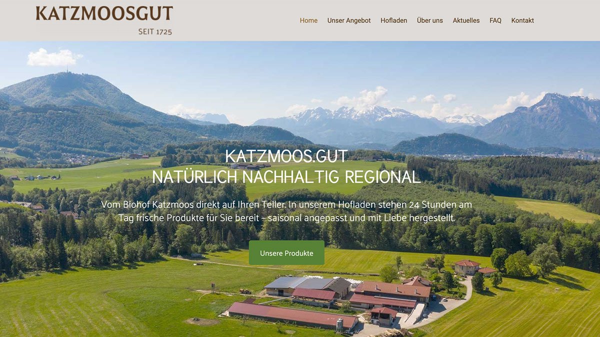 Screenshot Website Katzmooshof