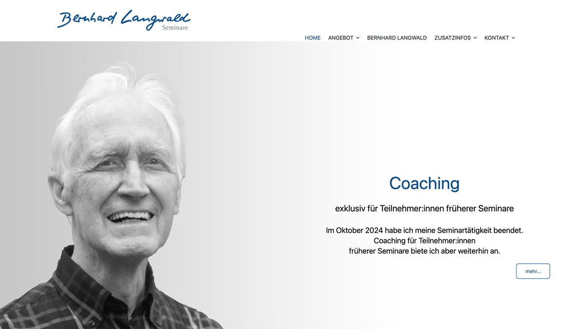 Screenshot der Website von Bernhard Langwald
